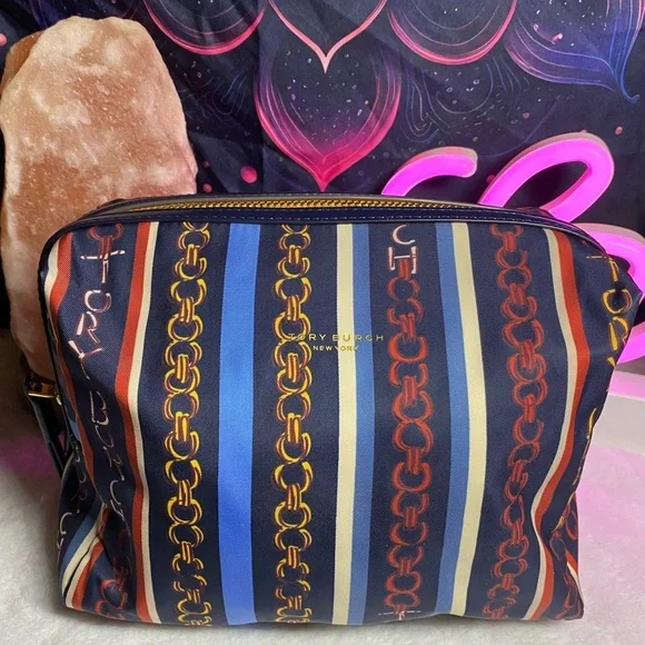 EUC Tory Burch Gemini Link Cosmetic Bag - Picture 1 of 5